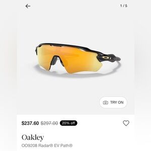 Oakley Radar EV Path Sunglasses Black Frame Orange Prizm Lenses OO9208
